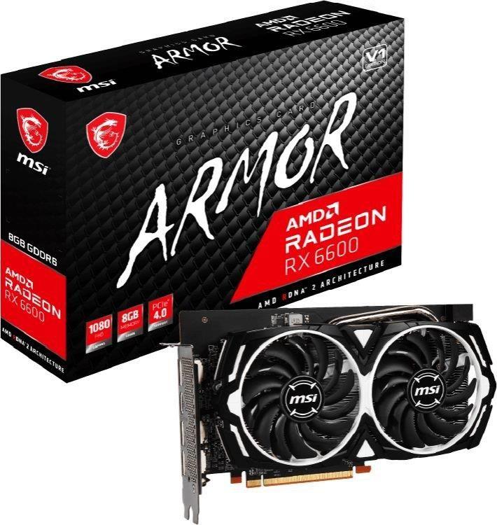 Image of msi radeon rx 6600 armor 8gb gddr6