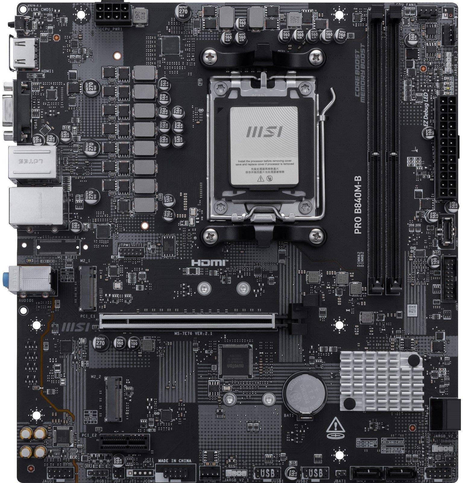Image of msi mb sc am5 pro b840m-b